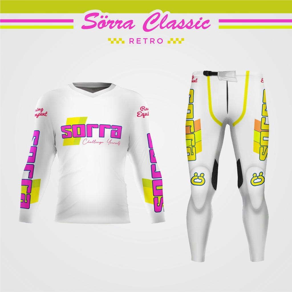 CONJUNTO TRIAL 2 RACING RETRO BLANCO