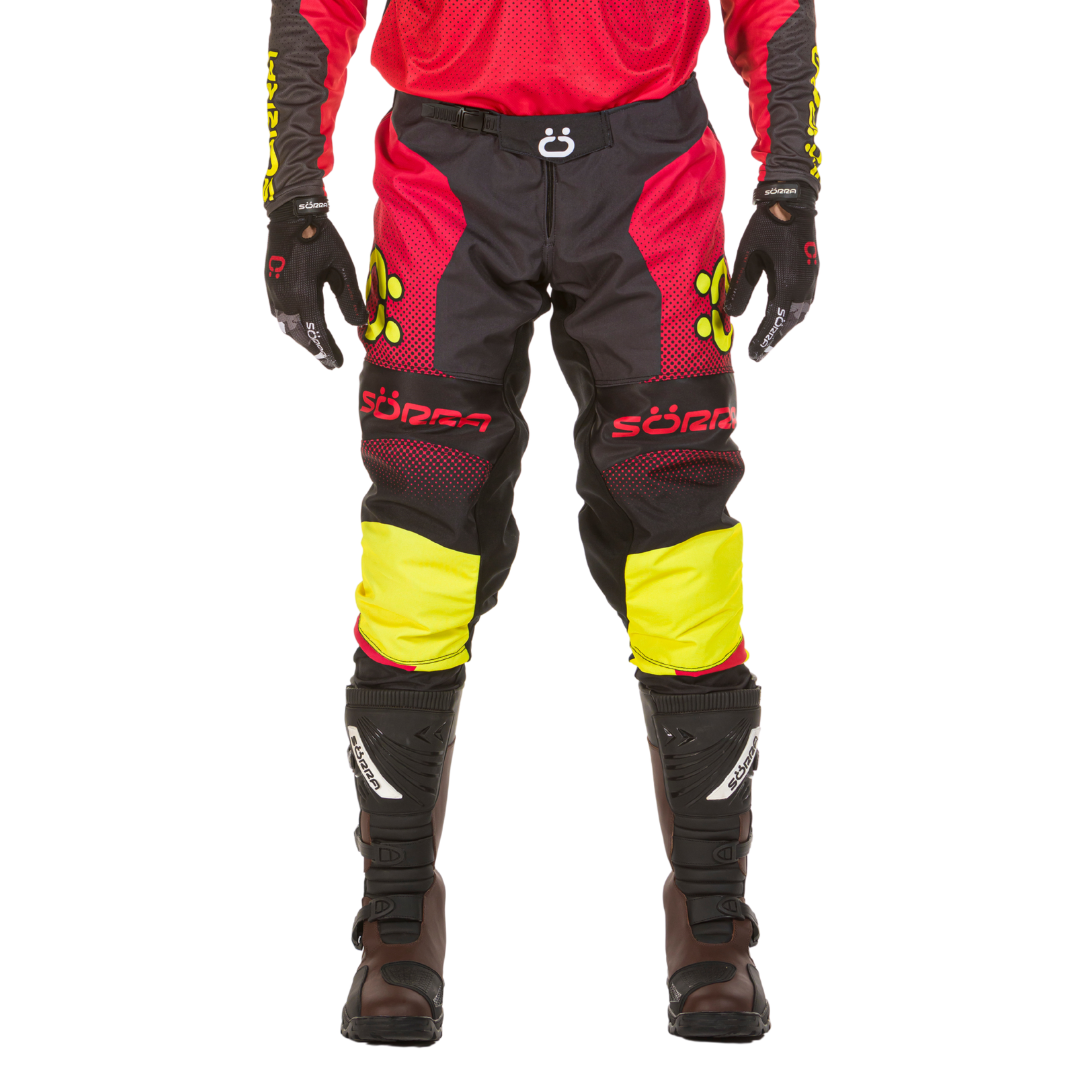 PANTALONES ENDURO FLOW ROJO-AMARILLO