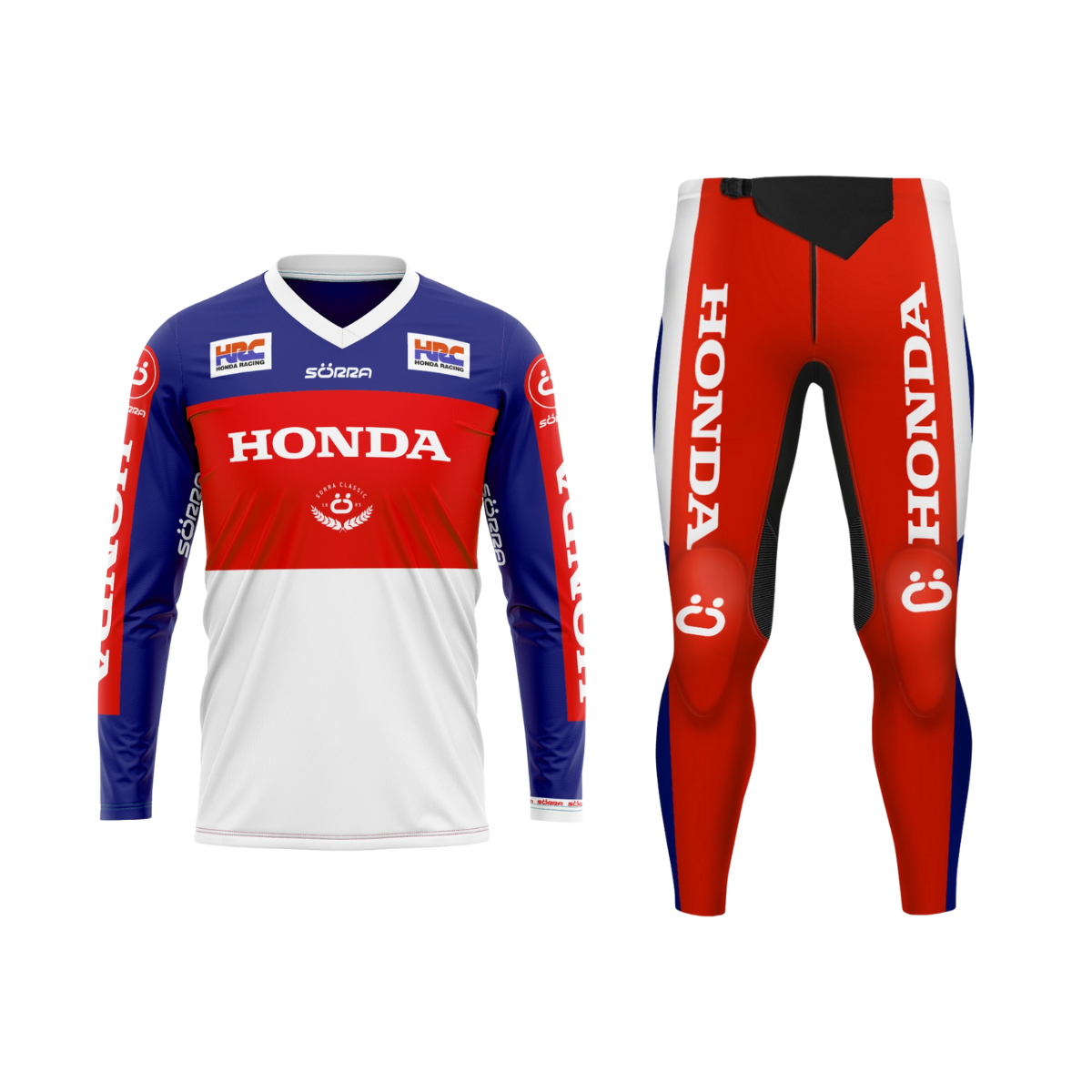 honda motocross gear Trial Clothing Set 2 Classic Honda Red