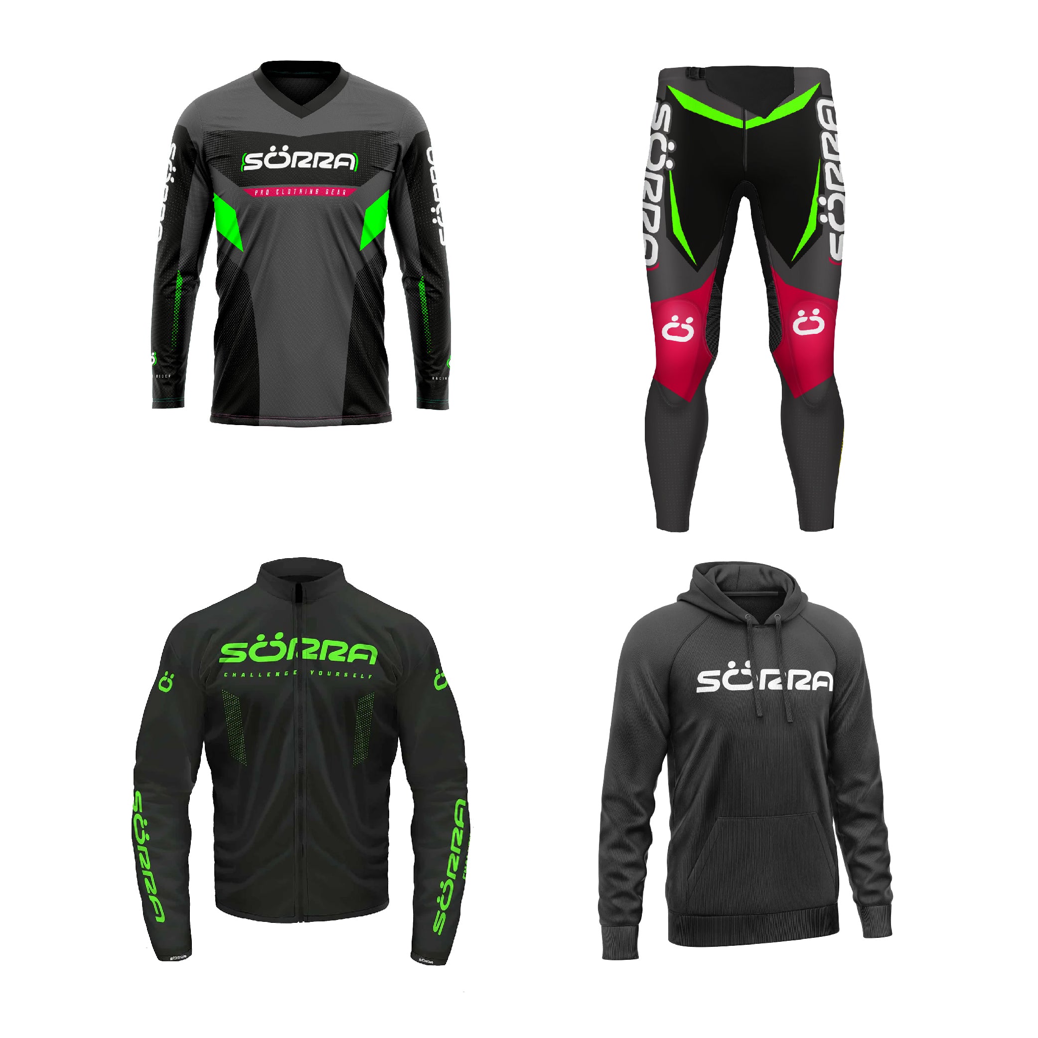 TRIAL CLOTHING SET 4 RACING + HOODIE