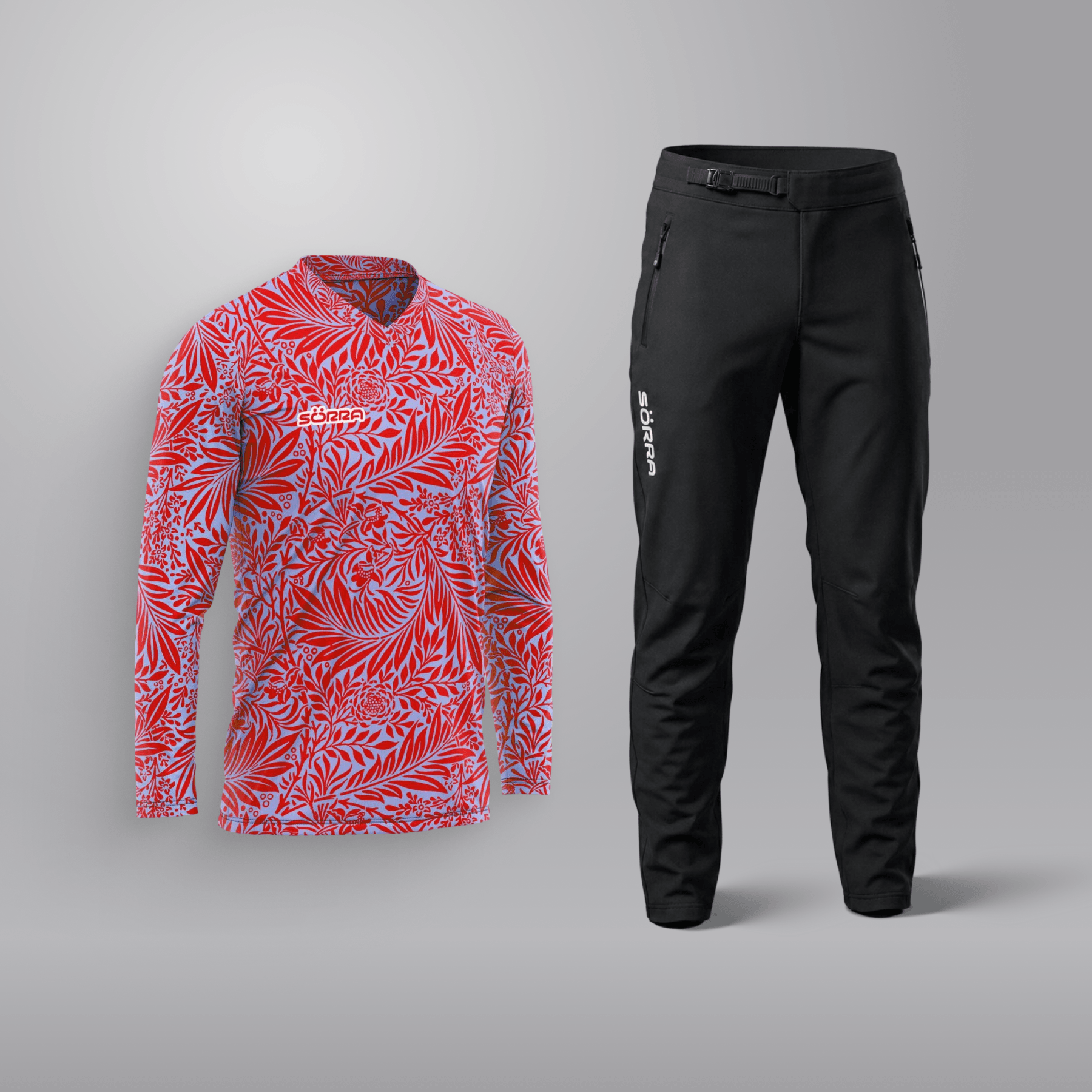 MTB Clothing Set 2 Tropic Red-Blue