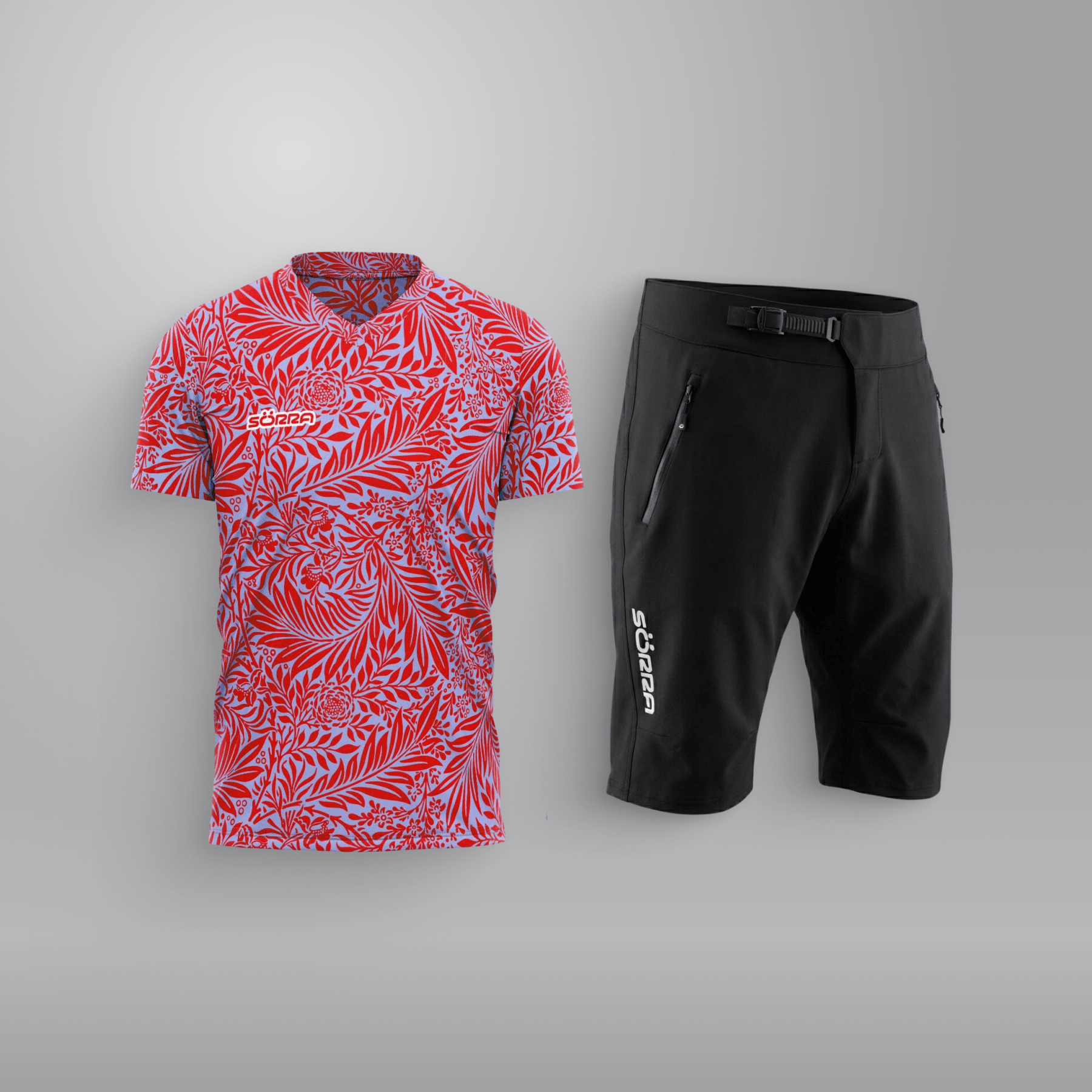 MTB Clothing Set SS 2 Tropic Red-Blue