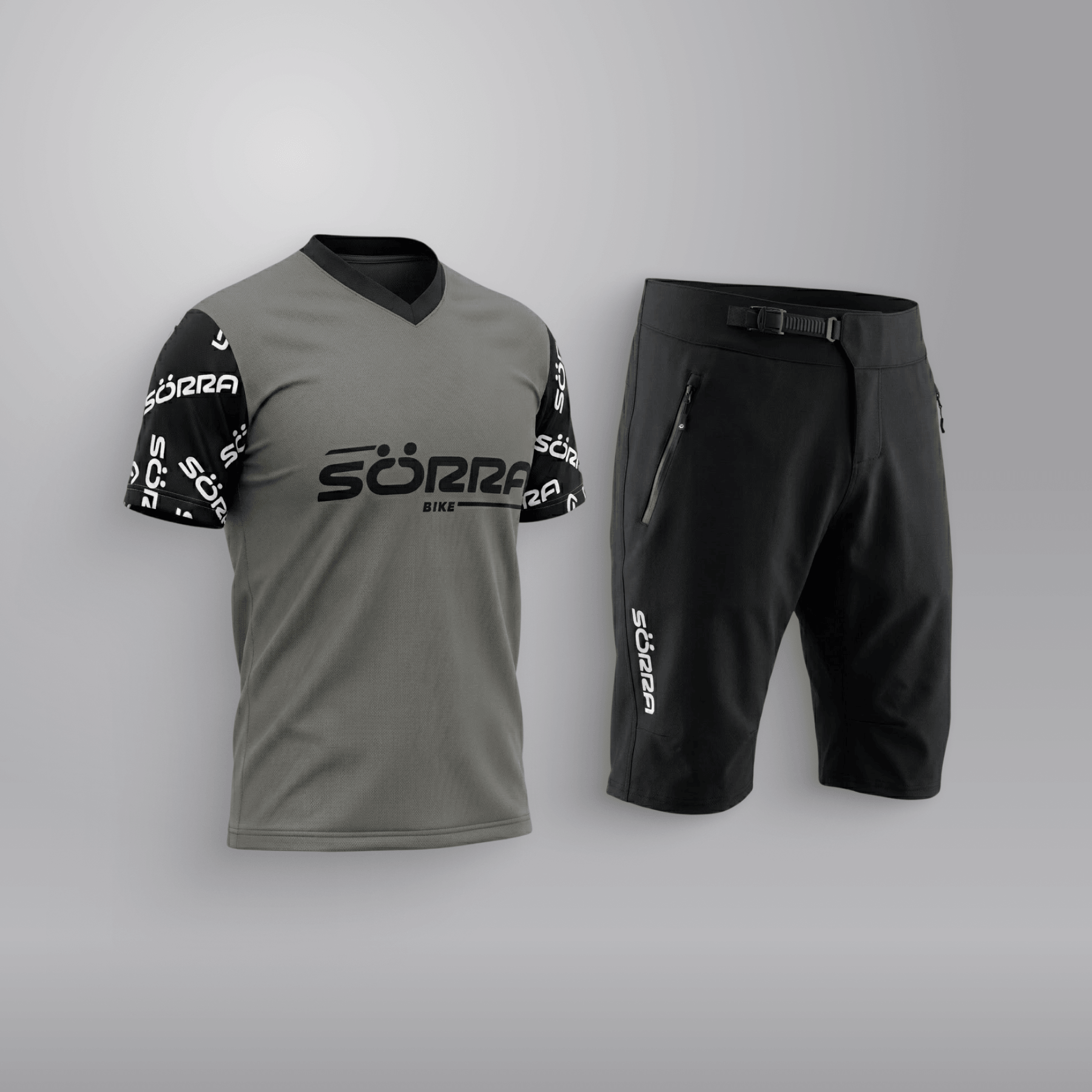 MTB Clothing Set SS 2 Letters Grey